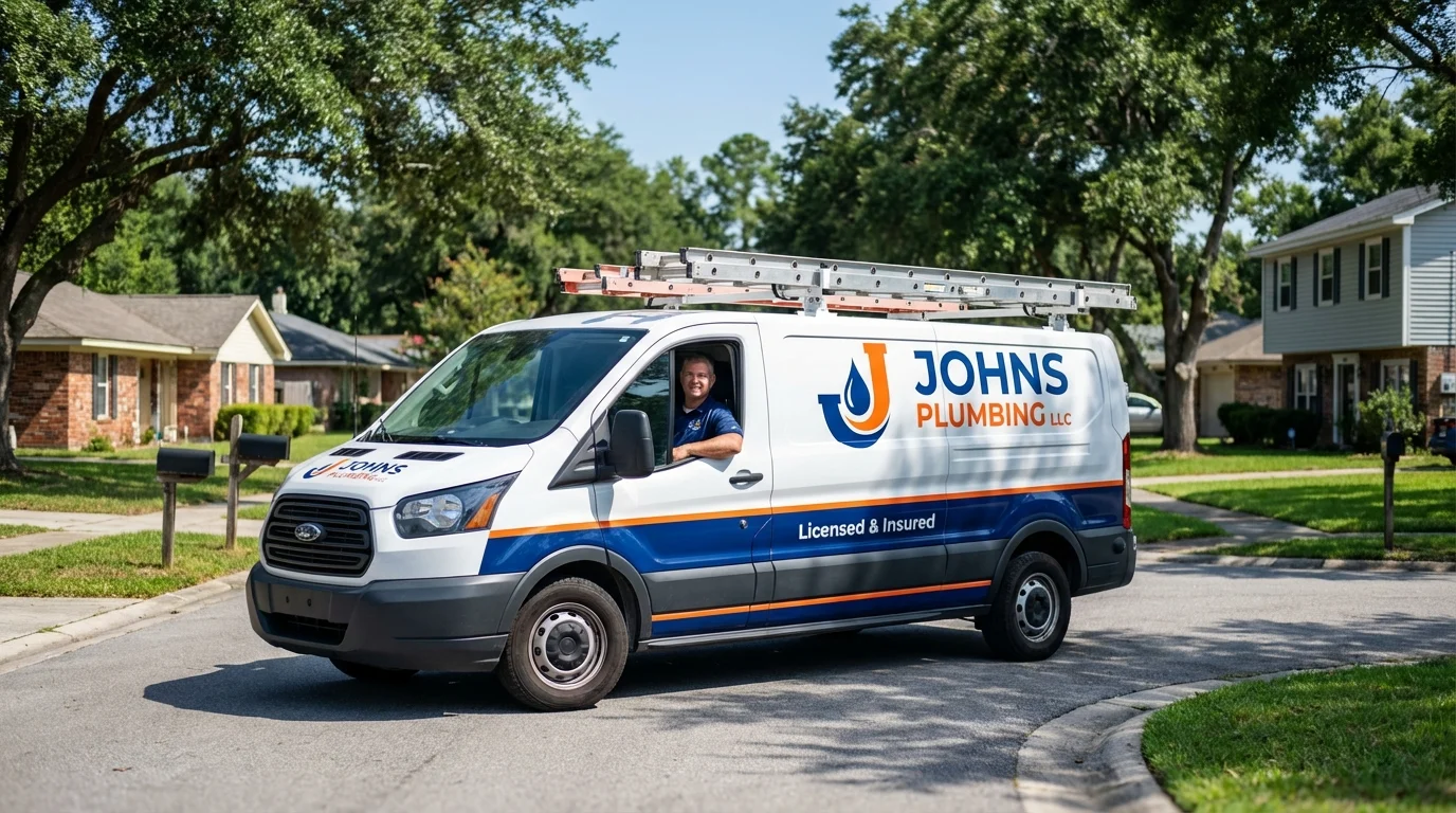 Johns Plumbing LLC service van in Parkston, SD