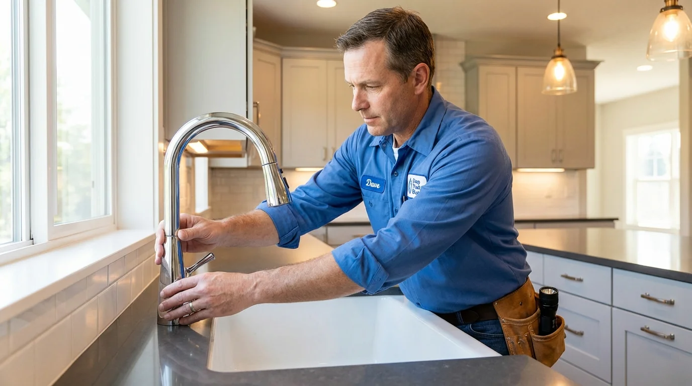 Kitchen faucet installation by Johns Plumbing LLC in Parkston