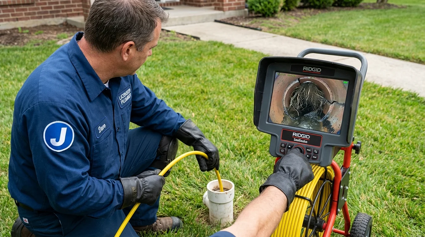 Sewer camera inspection being performed by Johns Plumbing LLC in Parkston